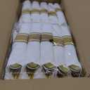 350Piece Gold Dinnerware Set for 50 Guests - Gold Plastic Plates with Disposable Cutlery Include:50Dinner Plates-50Dessert Plates-50Pre Rolled Napkins with Silverware (White and Gold - Modern)
