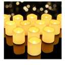 5plots Flameless Votive Candles Battery Operated 200+ Hours, Flickering Led Electric Fake Battery Tealights for Wedding Table Centerpieces Party Home Decor Decoration - Ivory (24 Pack)