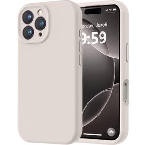 LOVE 3000 Designed for iPhone 16 Pro Case, Premium Silicone with [Soft Anti-Scratch Microfiber Lining] Shockproof Protective Phone Case for Men Women Girls 6.3", Stone
