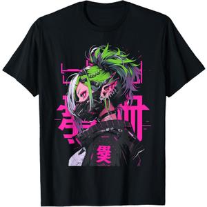 Techwear Harajuku T-Shirt (Small, Black)