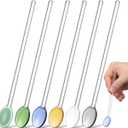 2 x DOITOOL Colorful Glass Spoons for Coffee Stirring, 6Pcs Borosilicate Rod Reusable Teaspoons for Tea Espresso Cocktails, Long Handle Swizzle Stick for Hot Cold Drink, 5.5 Inch Mixing Utensil