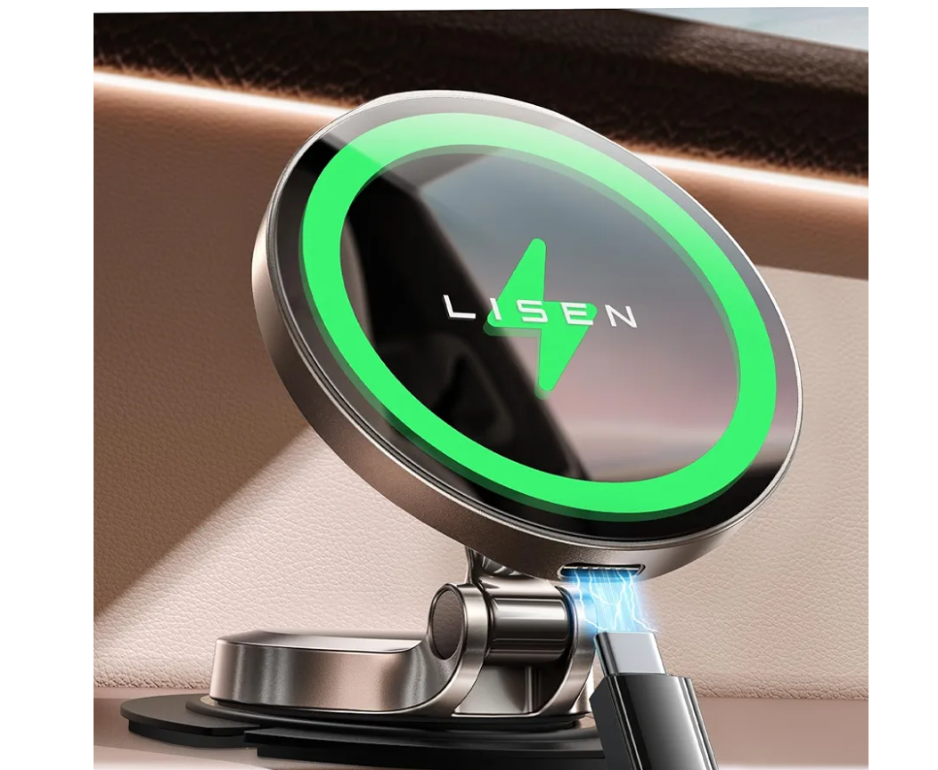 LISEN Magsafe Car Mount Charger, 15W Fast Charging Magnetic Wireless Car Charger [Mini & Fast Charging], 2025 Ultra Magnetic Car Phone Holder Dashboard Gifts for iPhone 17 Pro Max Air 16 15 14,Samsung