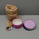 Porcelain Kids Bowls with Removable Silicone Sleeve & Lid  Strong Suction Base, Microwave & Dishwasher Safe, Toddler-Proof, Non-Slip Ceramic Feeding Bowls for Babies & Toddlers (Set of 4) (Blueberry/Sweet Sage/Deep Purple/Lilac Rhapsody)