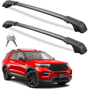 Wonderdriver 300lbs Lockable Roof Rack Cross Bars Compatible with Ford Explorer 2020 2021 2022 2023 2024 2025 2026,Heavy Duty Aluminum Roof Rails Crossbars Black Rooftop Cargo Carrier Luggage