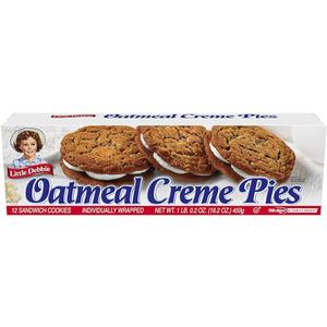 Little Debbie Oatmeal Creme Pies, 72 Soft Oatmeal Cookies with Creme , 1.01 Pound (Pack of 10) BB Date Oct 05 2025