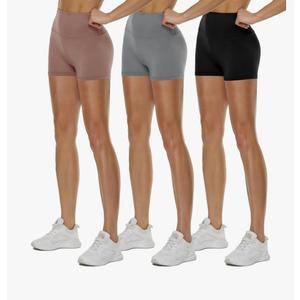 3 Pack High Waisted Biker Shorts for Women – 3"/ 5"/ 8" Black Workout Yoga Compression Novelty Shorts for Running Size L-XL