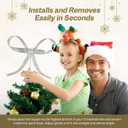 HUTHDAK Large Glitter Silver Bow Christmas Tree Topper,9.4 Inch Metal Tree Topper,Silver Bow Christmas Decorations for Xmas Home Decor Holiday Party Indoor Outdoor Shop Office