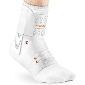 Slim-Fit Ankle Brace for Sprained Ankle, Quick Lace Up Ankle Support for Women Men with 2 Auto-Shaped Pads, Air Fabric Cool Ankle Stabilizer for Injury Recover, Running,Sports,White,M