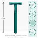 Bambaw Men Safety Razor with 5 Double Edge Safety Razor Blades, Single Blade Razor for Men & Women, Plastic Free Stainless Steel Razor - Sea Green