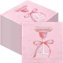 200 Pcs Pink Martini Cocktail Napkins 2 Ply a Tini Bit Older Birthday Decorations Disposable Paper Dinner Napkins Martini Party Supplies for Bachelorette Party Decorations