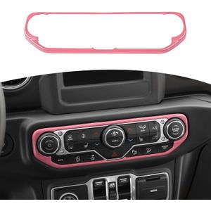 RT-TCZ for Wrangler JL Center Dash AC Switch Cover Trim Frame Pink for Jeep Wrangler JL JLU Gladiator JT 2018-2023 Pink Interior Accessories