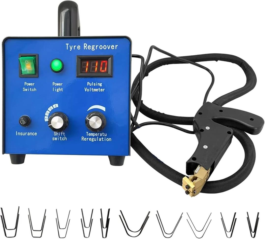 Tire Groover Machine Tire Grooving Tool Tire Groover Cutter 110V 450W, Digital Display Tire Groover Heated Machine Tire Groover with 20 pcs Blades for Rubber and Tires