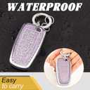 for Ford Key Fob Cover with Keychain, Soft TPU Protection Fob Case Compatible with Explorer Fusion Escape Edge Expedition F150 F250 F350 F450 F550 Maverick Mustang Smart Key, Purple