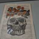 2 x Whaline 6Pcs Halloween Canvas Wall Art Prints Vintage Newspaper Style Skeleton Bat Art Poster Spooky Gothic Wall Decor for Gallery Living Room Bedroom (UNFRAMED 8 x 10in)