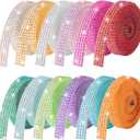 12-Yard Bedazzling Strips, 12-Roll Rhinestone Strips for DIY Craft, Rhinestone Ribbon Self Adhesive, Bedazzling Kit for DIY Craft, Rhinestones for Crafting Art Decoration