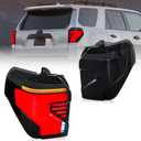 Letsdate Tail Lights Fit For 5th Gen(N280) Toyota 4Runner 2010-2024 Pickup Truck SR5 Limited TRD Off Road All Models 2010-2024 w/Dynamic Animation w/Amber Sequential Turn Signal, Smoked Style