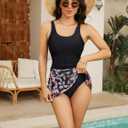 CiCiBird Women One Piece Tummy Control Swimsuit Modest Swim Dress Bathing Suit Skirt Swimwear (Black, S)