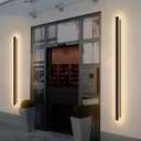 2 Pack 47.25inch Long Outdoor LED Wall Lights 35W Black 3000K Warm White Porch Lights Acrylic Waterproof IP65 Exterior Wall Light Fixtures for House Patio Porch Courtyard