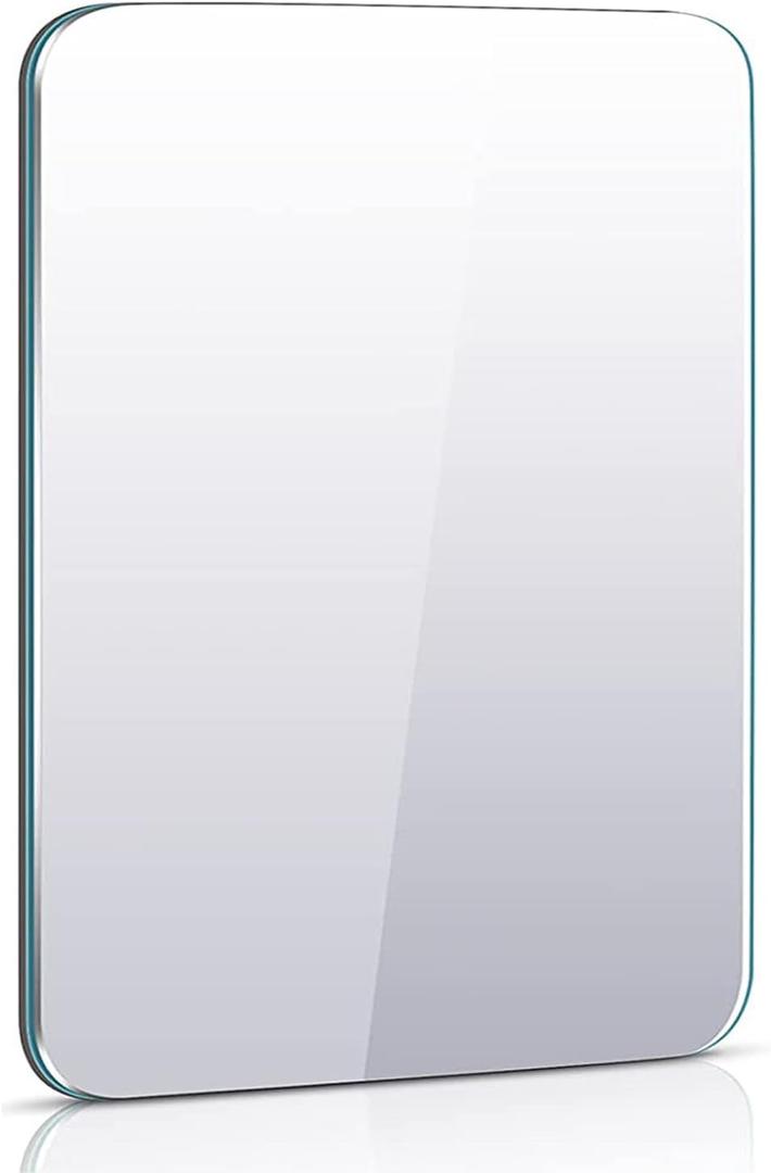 Magnetic Locker Mirror | Frameless Glass with Strong Magnetic Backing, Rounded Corners & Smooth Polished Edges | HD True Reflection for Dorm, Gym, Office, Fridge, Toolbox (7 * 9 Inch)