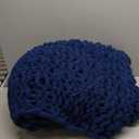 Chunky Knit Blanket Throw 48"x71", Chenille Throw Blankets, Handmade Warm & Cozy Blanket Couch Bed Home Decor, Soft Breathable Fleece Banket, Christmas for Couch Bed Sofa Best Gift (Navy Blue)