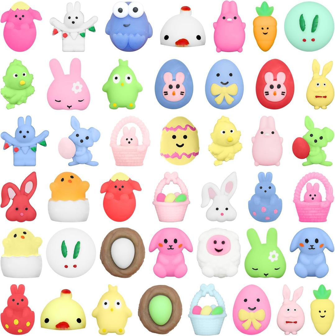 43 Pack Squishy Toys, Kawaii Squishies Party Favors for Kids Treasure Box Toys for Classroom Birthday Xmas Gifts Goodie Bag Fillers Mini Animals Mochi Squishy Fidget Toys Stress Relief Sensory Toys