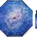Automatic Compact Umbrella Constellations - Folding Windproof Rain Umbrellas Travel Lightweight Sturdy Unique Portable Umbrella for Women Girls (10.Sagittarius)