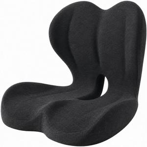 Memory Foam Seat Cushion for Office Chair & Car, Ergonomic L-Shaped Cushion with Lumbar Support, Non-Slip Seat Pad for Long Driving, Truck Drivers & Desk Workers, 18 INCH