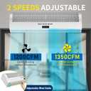 36 Inch Air Curtain for Doors Commercial, 1350CFM/2363FPM Wall Mounted Air Curtain Fan with Magnetic Door Switch, Powerful Indoor Over Door Fan for Restaurant Garage Household Shop, Medium