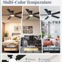 Fanbulous 52 inch ceiling fan with light, Low Profile Ceiling Fan with Light, App&Remote Control, Dimmable LED Light, Flush Mount Ceiling Fan for Indoor Bedroom Living Room, Qiuet DC Motor, Black