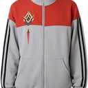 Cosfun Genshin Tartaglia Cosplay Hoodies Genshin Impact Hoodie Full Zip-up Hoodie Jacket FY0027 (Large, Gray)