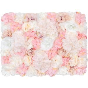 12 Pack Flower Wall Panels 16 x 24 inch 3D Rose Wall Mat Decorative Faux Floral Panel Hydrangea Silk Faux Flower Backdrop for Photo Background Home Wedding Party