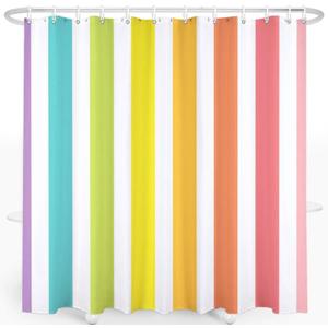 Rainbow Washable Kids & Cute Shower Curtain Waterproof Polyester Fabric Shower Curtain Set with 12 Hooks Bathroom Decor, 72x72 Inches (03