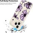 KANGHAR Compatible with iPhone 17 Pro Case, Magnetic Compatible with MagSafe, Cute Flower Leaves Pattern Wristband Kickstand Full Camera Lens Shockproof Protective Case for Girls Women, White