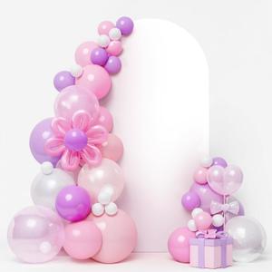 LEBENGURU Upgraded 7.2FT Wedding Arch Cover, White Spandex Fitted Arch Backdrop Cover, Round Top Chiara Stand Covers for Birthday Party Baby Shower Banquet Balloon Dcor