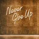 YIKBIK NEVER GIVE UP LED Neon Sign for Wall Decor,Neon Lights Party Decorations, USB Powered Switch Neon Lights lighting adjustable for Office Room, Gym Room, Man Cave, Gamer Room