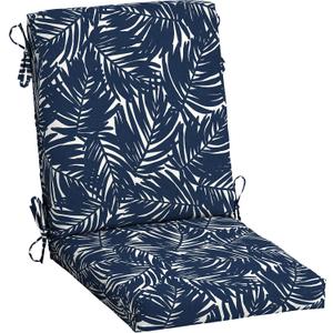 Arden Selections earthFIBER Outdoor Dining Chair Cushion, 20 x 20, Water Repellent, Fade Resistant, 1-Piece Cushion for Dining Chairs 20 x 20, Navy Blue King Palm