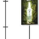 Adjustable Easel Stand for Picture Frames, Holds Frames Up to 64" Tall  Sturdy Metal Floor Easels for Art, Signs, Photos | for Home, Office, Gallery Display (Black)