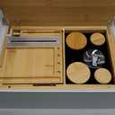 ALTA VIBES Large Bamboo Storage Box - With Lock, Smell Proof Jars, Tray - Grinder, Decorative Wooden Organizer, 4 Smell Proof Glass Jars & Accessories (Green)