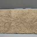 Ultra Soft Texture Chenille Plush Bath Rugs Floor Mats, Hand Tufted Bath Rug Non Slip Microfiber Door Mat for Kitchen/Entryway/Living Room, Beige,  29L x 20W 