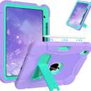 AVAWO Case for New iPad (A16) 11th Generation 11 Inch 2025, iPad 10th Generation 10.9" 2022, Heavy Duty Military Grade Shockproof Rugged Protective Cover with Stand for i Pad 11/10 Gen, Purple + Teal