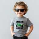 Funny St Patricks Day Shirt for Toddler Boys Girls Kids, Happy Lucky Tee Gnome Irish Shamrock Leprechaun Shark T Shirt,3-6T (Bulldozer)