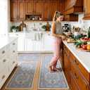 UKISS Boho Washable Kitchen Rugs Sets of 3, Non Slip Faux Wool Kitchen Mats for Floor, Thick Comfort Kitchen Floor Mat Carpet Runner Rugs for Hallway Laundry Indoor Entryway Holiday Decor
