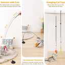 Cat Toys, 2 Pack 3 in 1 Interactive Cat Toy for Indoor Cats with Sticky Super Suction Cup Detachable 10 Pcs Replacements Feathers Balls Mice 2 Wand Hanging Door Kitten Toys