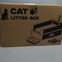 Stainless Steel Litter Box XL, Extra Large High Sided Litter Box with Handles for Big Cats, Anti-Urine Leakage Metal Cat Litter Box, Easy-Clean, Non-Stick, Includes Scoop and Mat