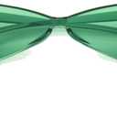 OLIN Triangle Thick Rimless Sunglasses One Piece Colored Transparent glasses For Women and Men (Green)
