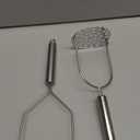 2PCS Mashed Potato Masher - Stainless Steel Potato Smasher, Masher Kitchen Tools & Utensils for Avocado, Bean, Salad, Vegetables, Fruit, Food, Meat Smasher Tool for Ground Beef