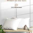 1000 TC White Standard Pillowcases Set of 2 100% Egyptian Cotton Pillow Cases with Long Staple Cotton & Sateen Weave, Silky Soft Hotel - Like Bed Pillow Covers for Comfy Sleeping, Snug Fit