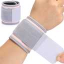 AMYONE Wrist Brace, 2 Pack Wrist Wraps for Carpal Tunnel & Pain Relief, Adjustable Support for Yoga/Fitness/Sports/Weightlifting, Elastic Gym Wrist Sweatbands, Sakura Pink