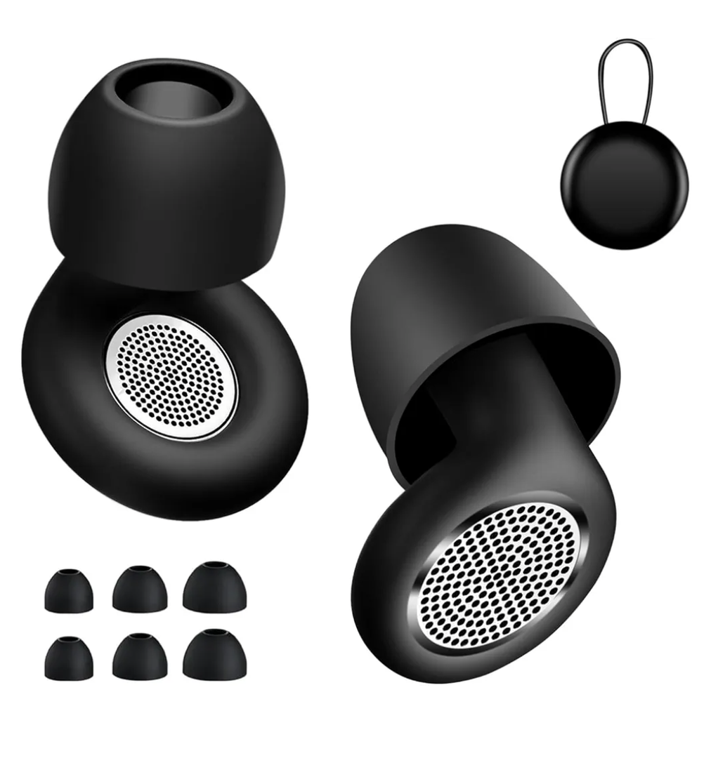 Reusable Soft Silicone Ear Plugs Dorm Noise Cancelling Earplugs for Sleeping 41dB Reduction｜Sleep No Ear Pain for Snoring Side Sleepers&Airplanes Travel Concerts Noises Reduction Earplugs (Black)