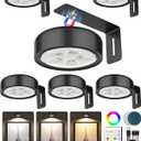 Picture Lights for Wall,Wireless 2000mAh Rechargeable Magnetic LED Puck Lights with Remote,3 Color Temps and 12 RGB,Dimming & Timer,Art Frame Light for Painting Display,Photos,Wall Decor(6 Pack)